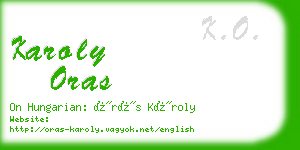 karoly oras business card